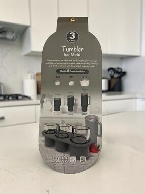 3-Cavity Tumbler Ice Mold - Gray